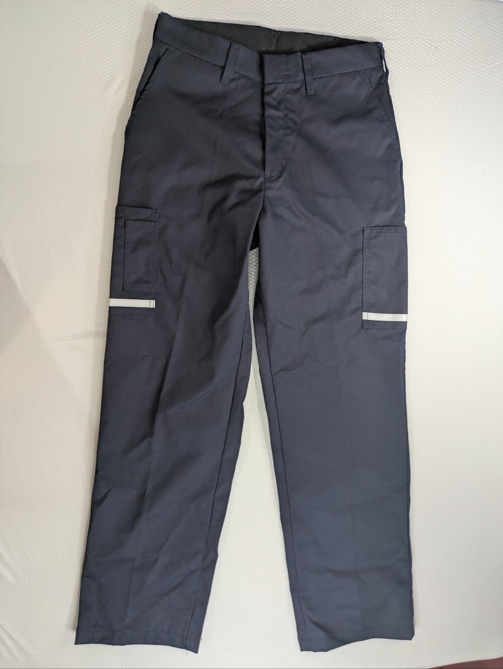 FedEx Work Pants Mens 32R-32 Navy Blue Cargo Reflective Stan Herman